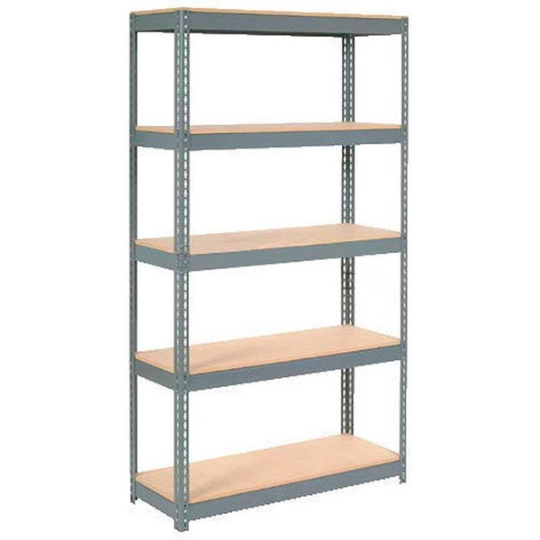 Global Industrial Extra Heavy Duty Shelving 48W x 12D x 60H With 5 Shelves, Wood Deck, Gry B2297190